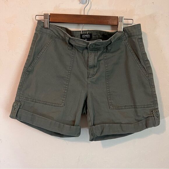 Jones New York Pants - Jones New York Green Size 4 Utility Shorts Rolled Cuff with Button EUC